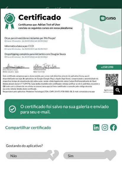 Step 5 - Viewing and sharing the certificate of completion