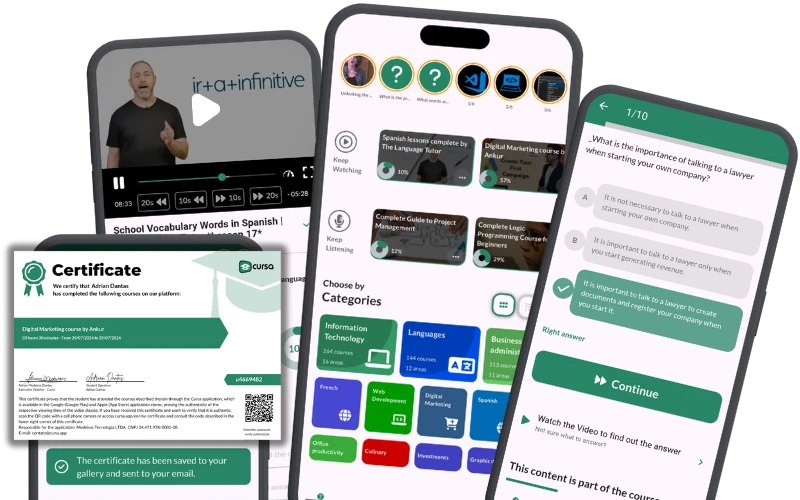 Download the Cursa app. There are hundreds of free courses available, with a free certificate of completion that is saved in your mobile image gallery.