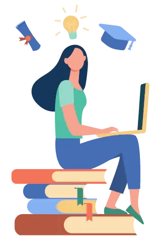 Woman studying by online course