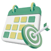 Calendar icon with target representing study planning